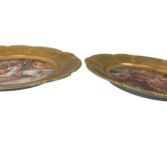 VTG Hutschenreuther Sylvia German Porcelain Plates Raffaello Gold Charger - Picture 10 of 16